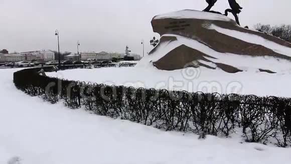 彼得大雕像冬季全景视频的预览图