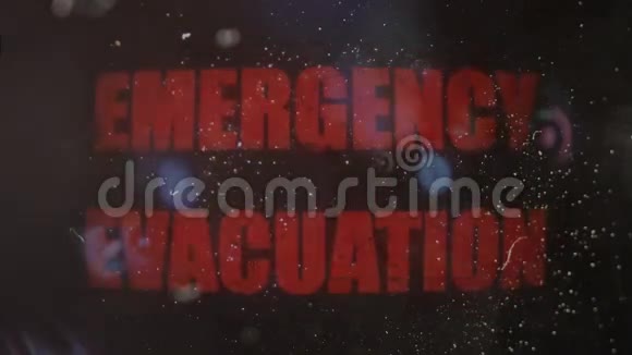 旧肮脏屏幕上的紧急疏散警报信号视频的预览图
