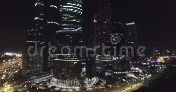 空中之夜商业大厦莫斯科城视频的预览图