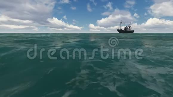海上有船的风景海视频的预览图