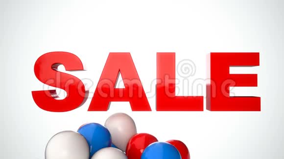 3CGI视频彩色气球的文字销售完美的季节销售动画视频的预览图