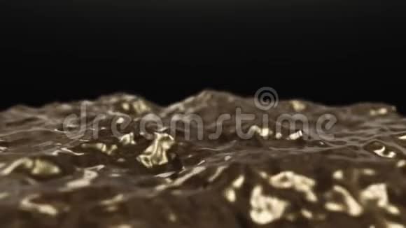 黑色背景上的金色波浪视频的预览图