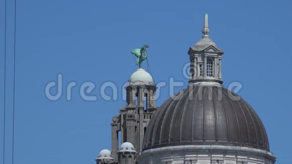 利物浦肝脏建筑蓝天4K视频的预览图
