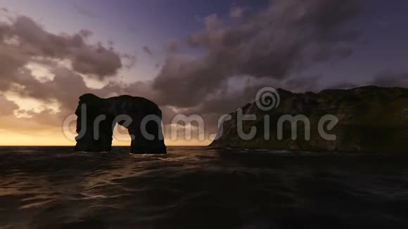 大海中央的大石头视频的预览图