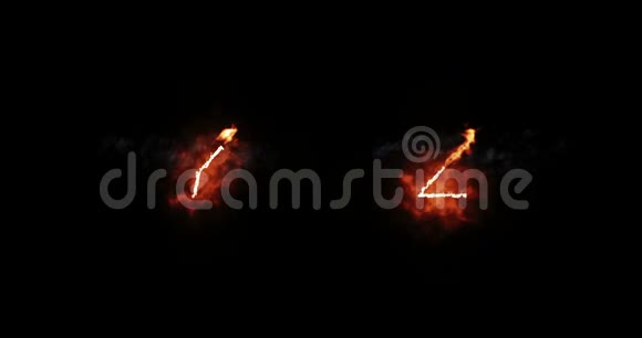 燃烧字体yz火字文字与火焰和烟雾在黑色背景火热字母装饰的概念视频的预览图