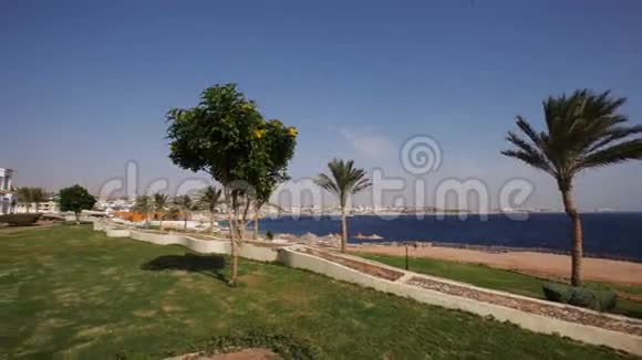 埃及酒店美丽的白色建筑视频的预览图