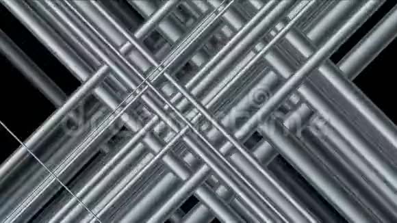 摘要钢铁银金属管网格网冶金图案视频的预览图