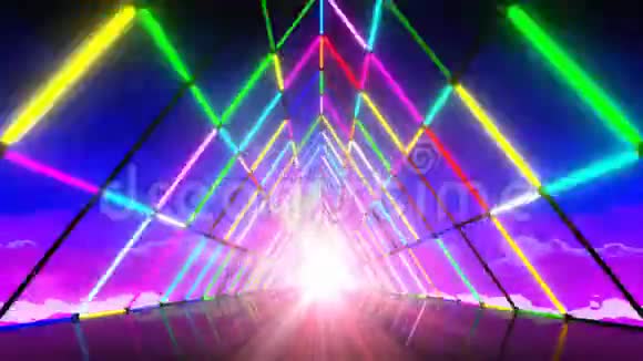 VJ80三角霓虹灯隧道视频的预览图