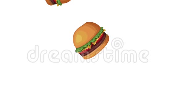 汉堡包快餐雨高清动画视频的预览图