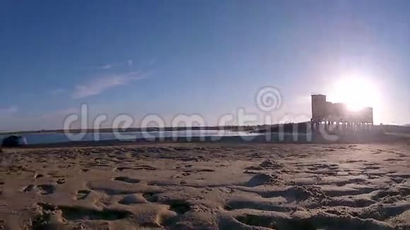 在里亚福沙湿地的日落泛时移阿尔加维葡萄牙视频的预览图