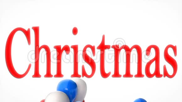 三维CGI视频彩色气球飞行的文字圣诞节寒假和庆祝活动的完美镜头视频的预览图