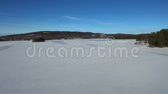 雪地无人机镜头中的风景视频的预览图