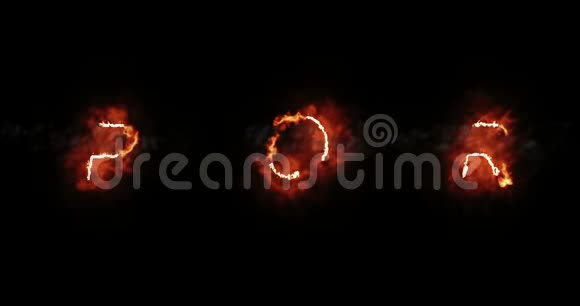 燃烧字体pqr黑色背景上火焰和烟雾的火字文字火热字母装饰的概念视频的预览图