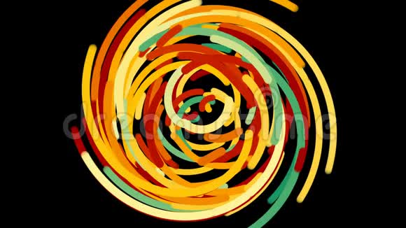 色彩鲜艳的圆形线条卡通风格背景电脑生成的现代抽象背景三维渲染视频的预览图
