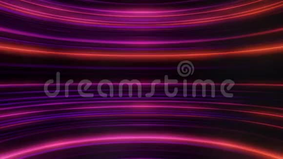线条的霓虹抽象背景动画霓虹灯水平脉动线的周期性运动数字概念视频的预览图