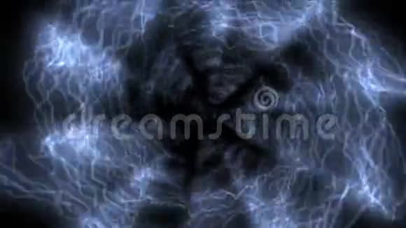 抽象闪电网状网闪光能量光电力编织线隧道视频的预览图