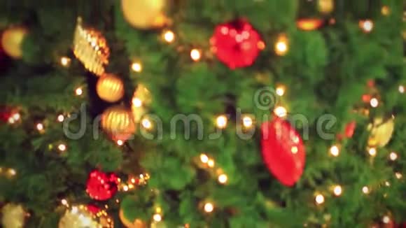 圣诞节装饰用冬青挂灯笼视频的预览图