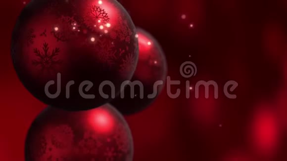圣诞节和新年装饰摘要红色模糊的博克假日背景圣诞树灯闪烁视频的预览图