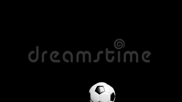 4K3D黑白足球循环旋转与阿尔法哑光视频的预览图