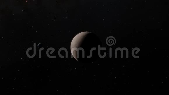白天到晚上在月球上地球在背景动画在4k视频的预览图