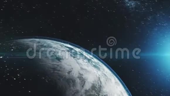 地球轨道反向蓝太阳辐射外层空间视频的预览图