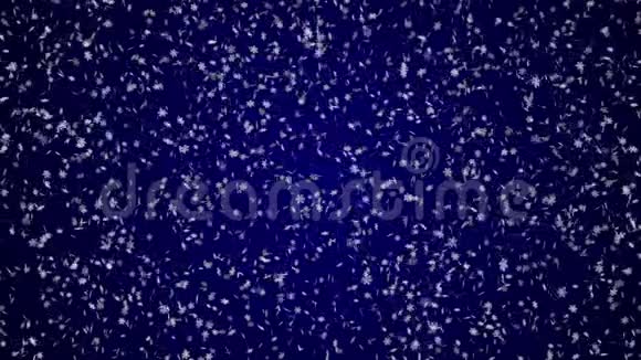 雪花落在蓝色背景上形成象征新年ue的2018年数字视频的预览图
