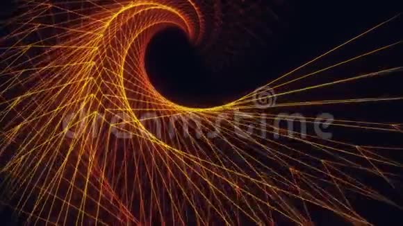 3D金线架螺旋网格循环运动背景视频的预览图