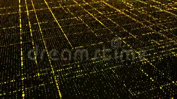 黄色发光粒子的网格视频的预览图