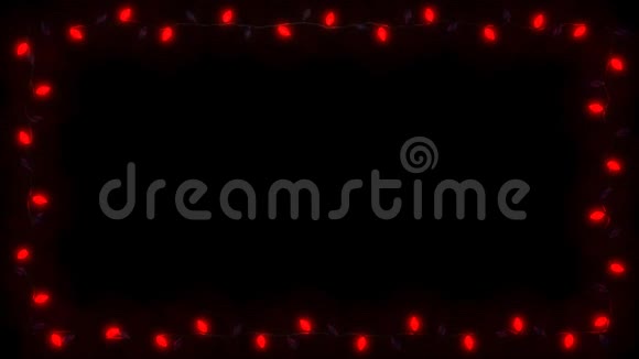 圣诞灯架加兰灯泡红蓝灯泡视频的预览图