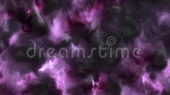 可循环4k视频风暴粉红色和紫色云在空间星云缓慢移动形成和溶解4k3840p24fps视频的预览图