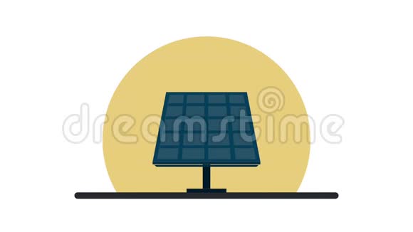 太阳高清动画下的太阳能电池板视频的预览图