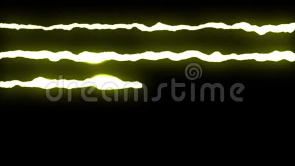 可循环的黄色霓虹灯闪电ZIGZAG形状飞行黑色背景动画新质量独特的自然光视频的预览图