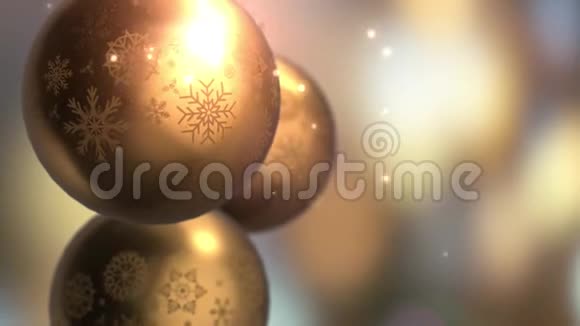 圣诞节和新年装饰摘要黄金模糊的博克假日背景圣诞树灯闪烁视频的预览图