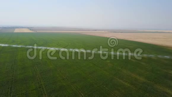 田的灌溉系统空中飞行视频的预览图