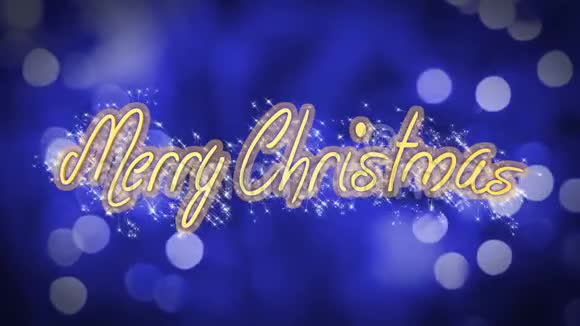 圣诞快乐蓝色背景创意问候庆祝视频的预览图