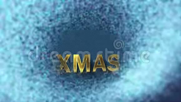 彩色粒子变成蓝色背景和文字圣诞节视频的预览图