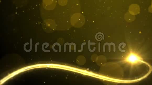 金色背景的圣诞树灯带有文本占位符的复制空间视频的预览图