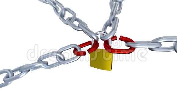 用挂锁锁定两个红链对四个链进行慢速放大视频的预览图