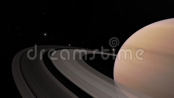 土星环与卫星三维动画4K视频的预览图