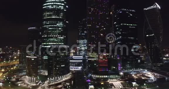 空中之夜商业大厦莫斯科城视频的预览图