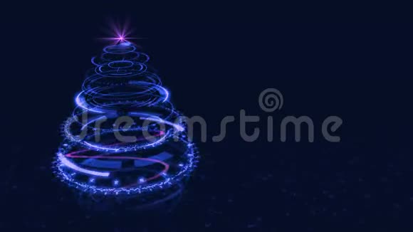 高科技蓝圣诞树背坠视频的预览图