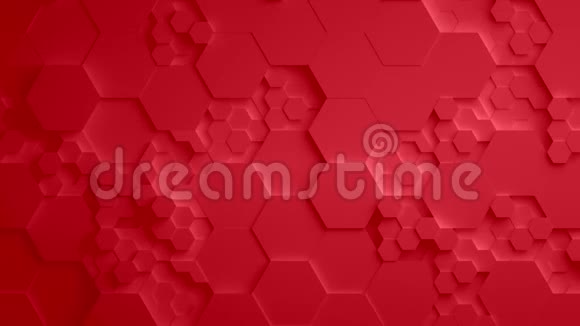 红色抽象六角形无缝环4KUHD视频的预览图