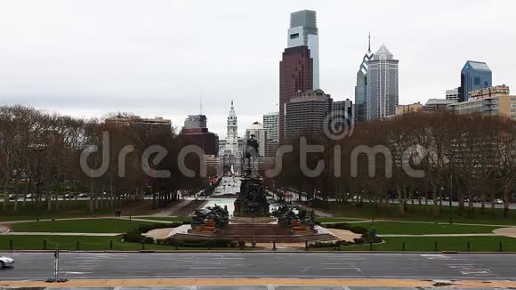 费城美术馆的城市景观视频的预览图
