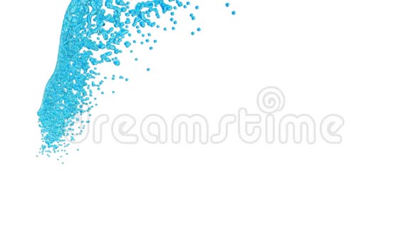 墙的甜蓝色液体为背景慢镜头拍摄阿尔法通道包括为卢马哑光第7条视频的预览图