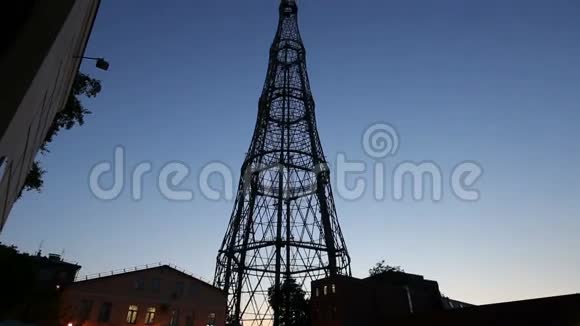 舒克霍夫斯卡亚广播塔晚上莫斯科俄罗斯视频的预览图