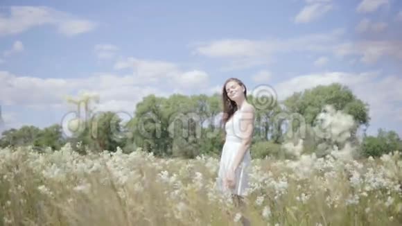 花丛中的年轻美女视频的预览图