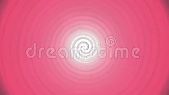 光滑的粉红色软螺旋背景与旋转螺旋旋转和浅白色中心圆在无缝环视频的预览图