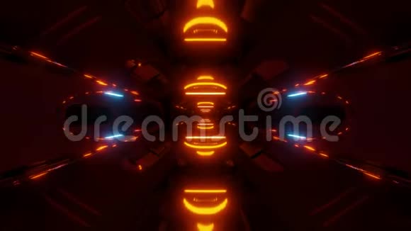 未来主义背景壁纸背景vjloop与橙色发光3渲染视频的预览图