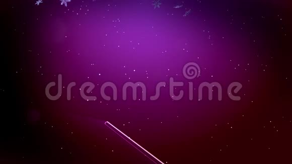 美丽的三维雪花漂浮在空气中在紫色的背景上用作圣诞动画新年贺卡或视频的预览图
