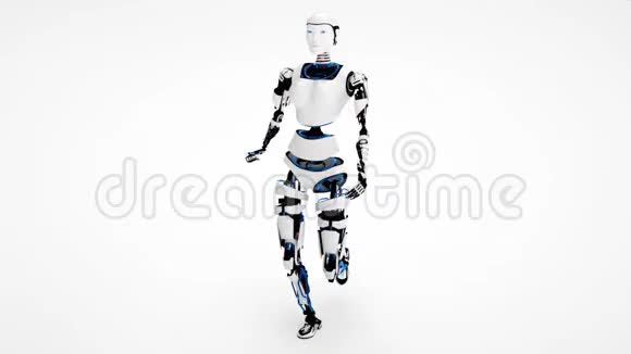 机器人Android女人走路科幻时尚机器人女孩可爱的机器人女人视频的预览图